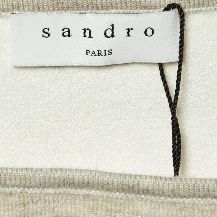Pre Owned Sandro Grey Embroidered Jersey Top and Trackpants Set L