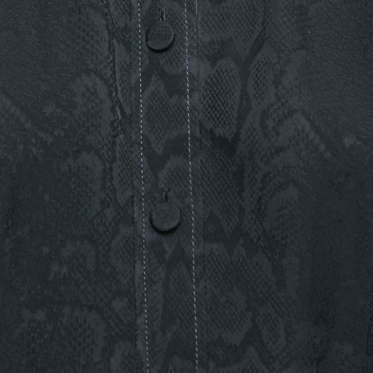 Pre Owned Sandro Black Snake Textured Viscose Playsuit S