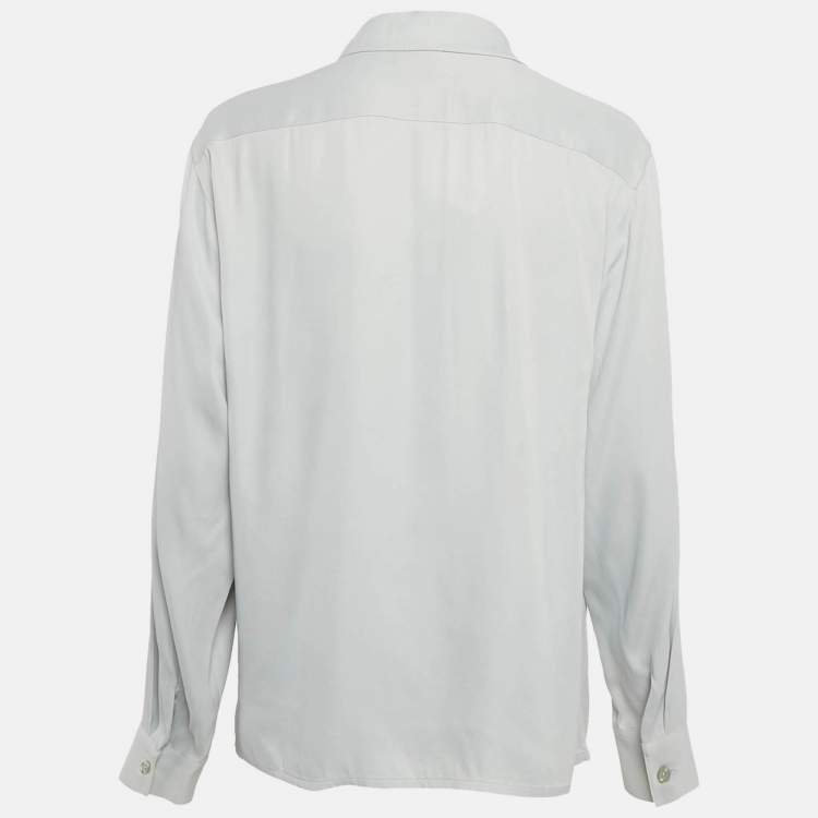 Pre Owned Sandro Grey Crepe Buttoned Full Sleeve Shirt S