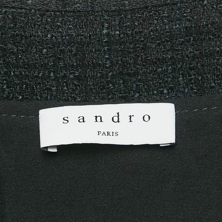 Pre Owned Sandro Black Tweed Playsuit L