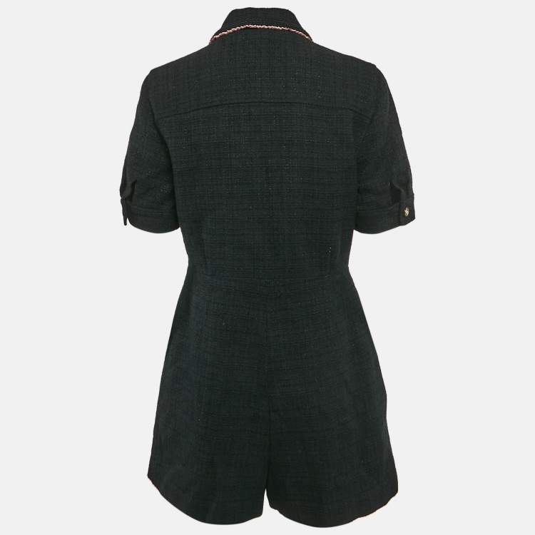 Pre Owned Sandro Black Tweed Playsuit L
