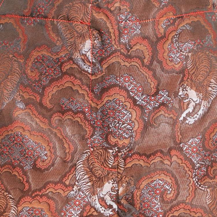 Pre Owned Sandro Brown Paisley Jacquard Shorts L