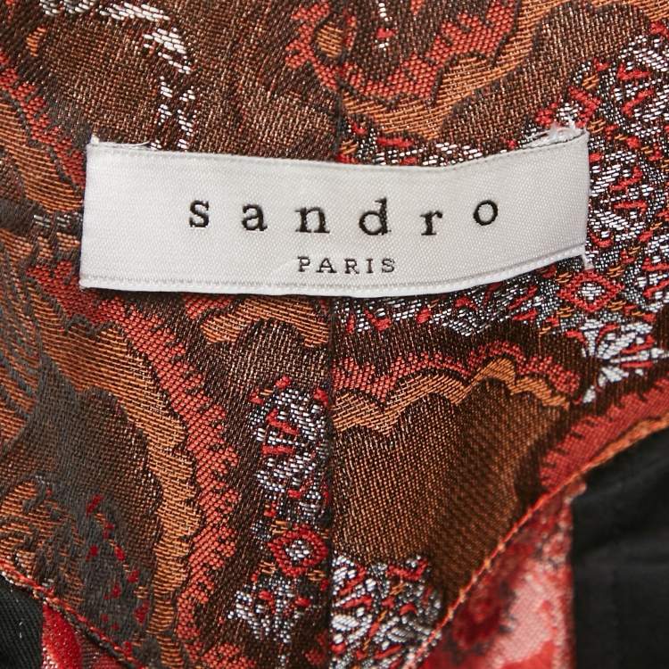 Pre Owned Sandro Brown Paisley Jacquard Shorts L