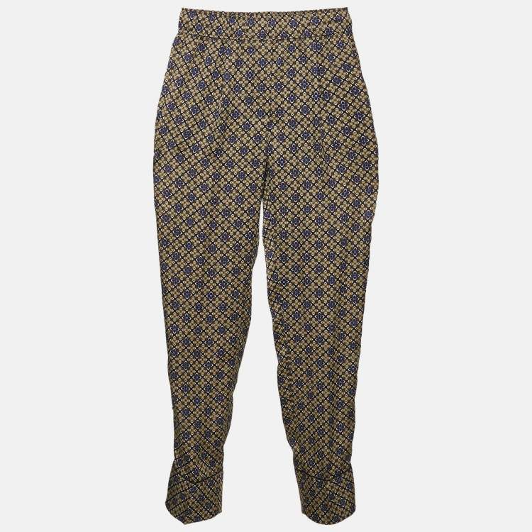 Pre Owned Sandro Multicolor Printed Satin Straight Leg Dany Trousers S