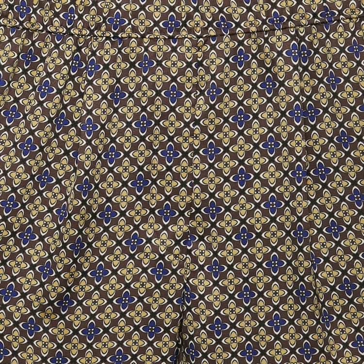Pre Owned Sandro Multicolor Printed Satin Straight Leg Dany Trousers S