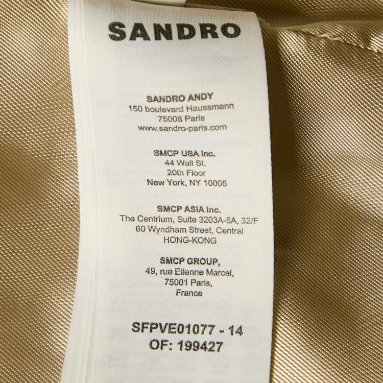 Pre Owned Sandro Beige Wool Drill Single Breasted Blazer S