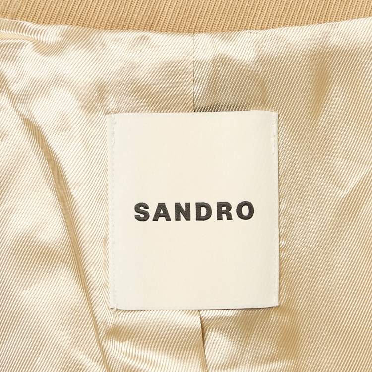 Pre Owned Sandro Beige Wool Drill Single Breasted Blazer S