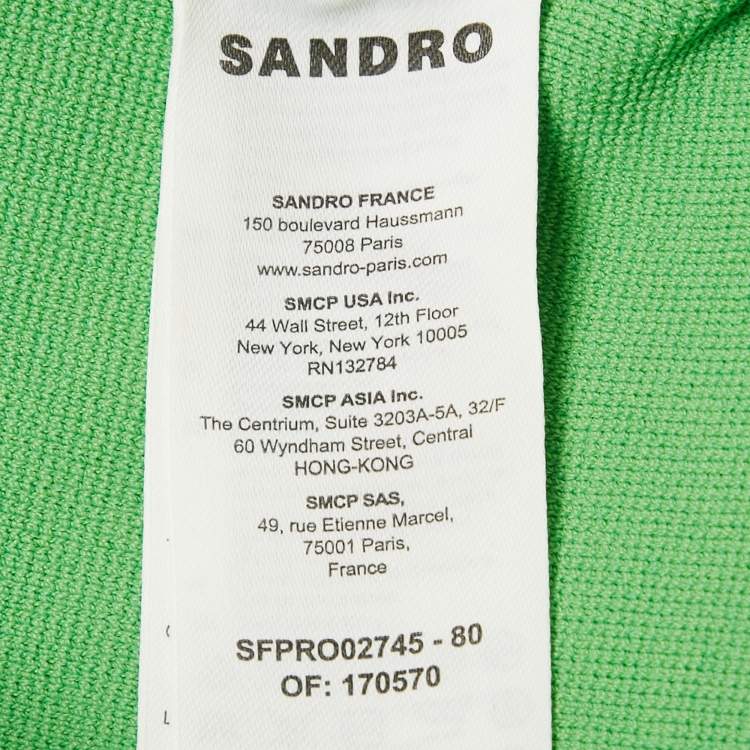 Pre Owned Sandro Green Rib Knit Sleeveless Mini Dress M