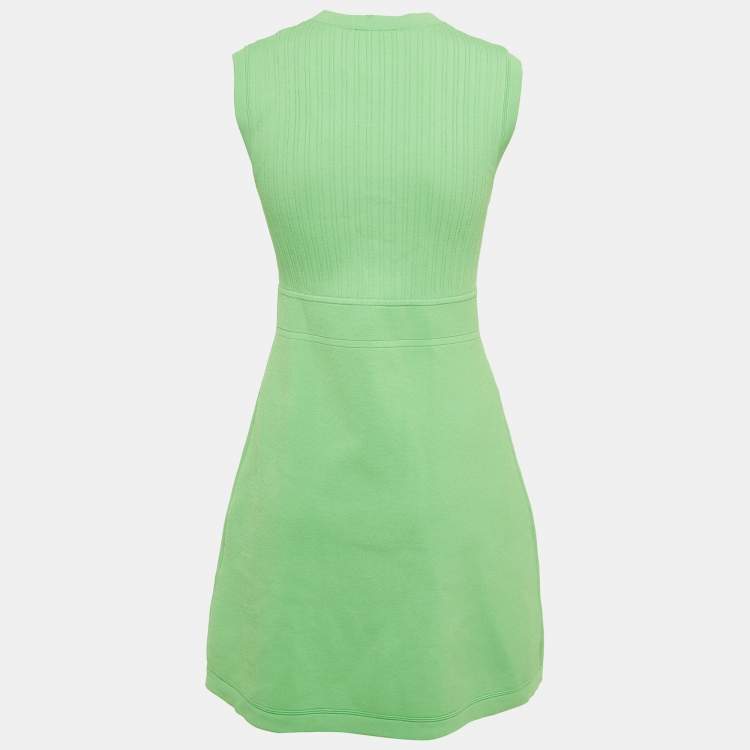 Pre Owned Sandro Green Rib Knit Sleeveless Mini Dress M