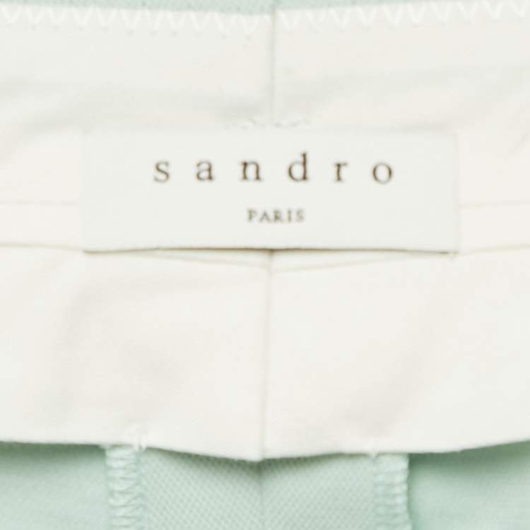 Pre Owned Sandro Green Cotton Pleated Shorts XL