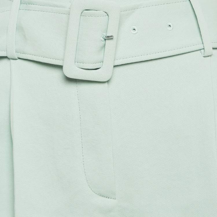 Pre Owned Sandro Green Cotton Pleated Shorts XL