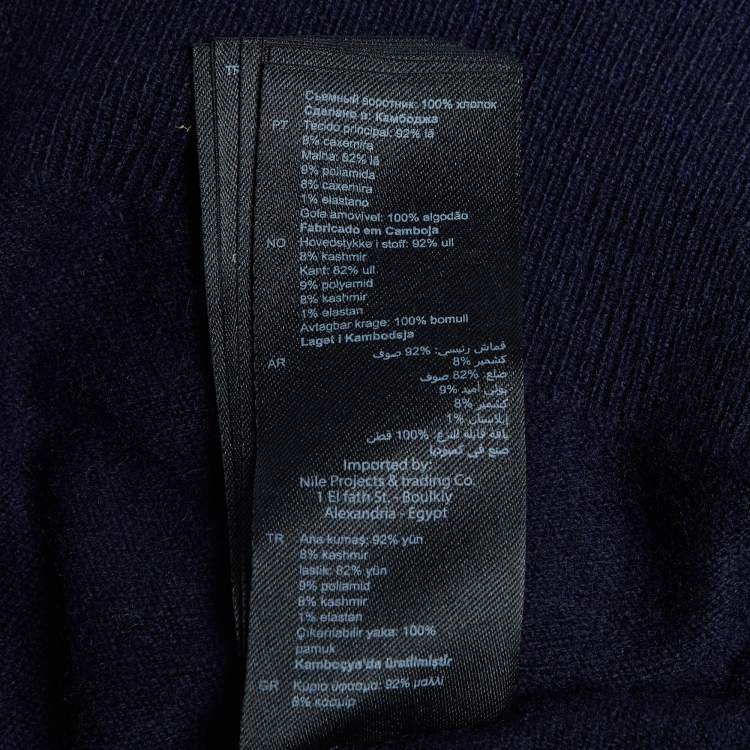 Pre Owned Sandro Marine Blue Wool & Cashmere Isaure Sweater XS