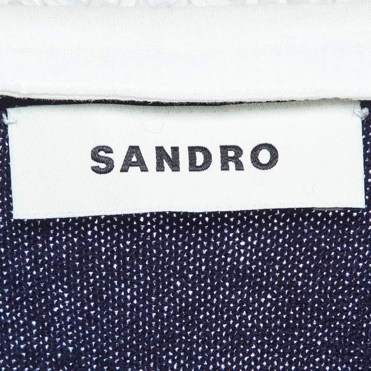 Pre Owned Sandro Marine Blue Wool & Cashmere Isaure Sweater XS