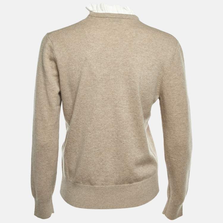 Pre Owned Sandro Beige Wool & Cashmere Isaure Sweater S