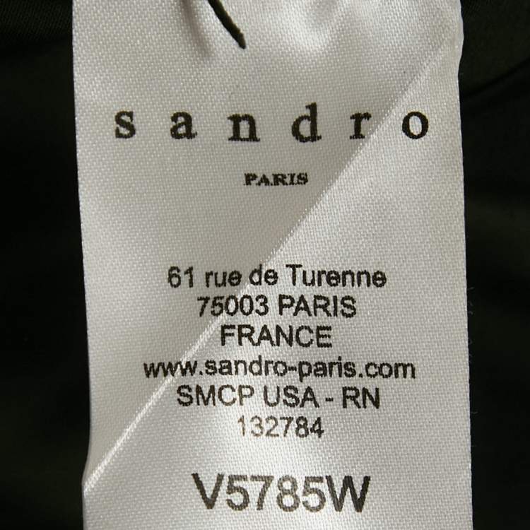 Pre Owned Sandro Black Wool Teddy Blouson XL