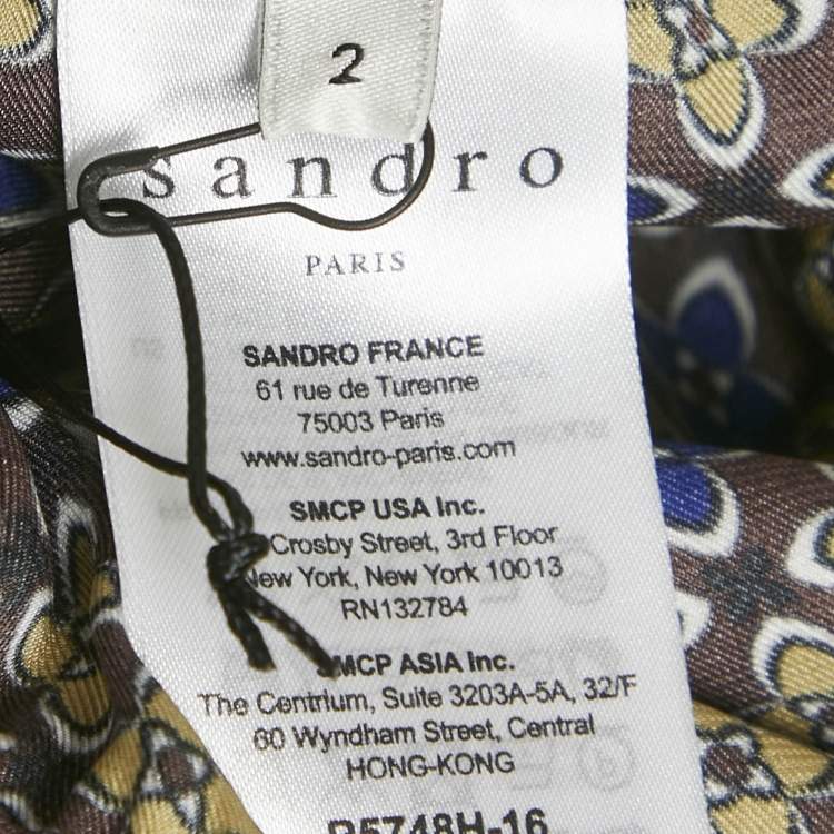 Pre Owned Sandro Multicolor Floral Print Satin Danny Trousers M