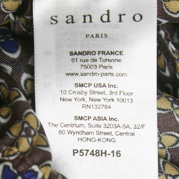 Pre Owned Sandro Multicolor Floral Print Satin Danny Trousers M
