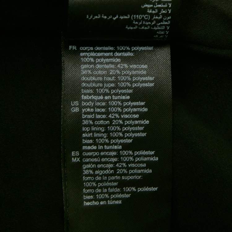 مملوكة مسبقًا Sandro Teal/Black Lace Midi Dress L