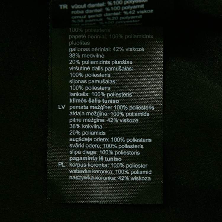 مملوكة مسبقًا Sandro Teal/Black Lace Midi Dress L