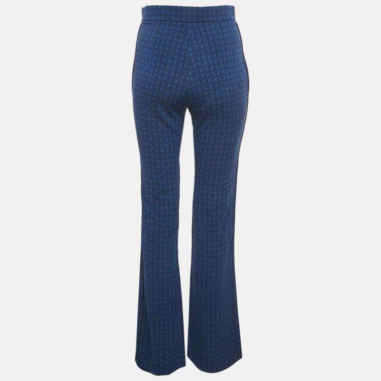 Pre Owned Sandro Blue Jacquard Amparo Pants S