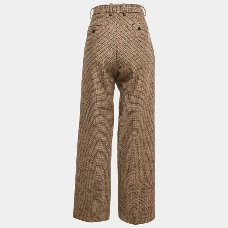 Pre Owned Sandro Brown Micro Houndstooth Trousers M