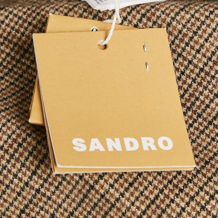 Pre Owned Sandro Brown Micro Houndstooth Trousers M