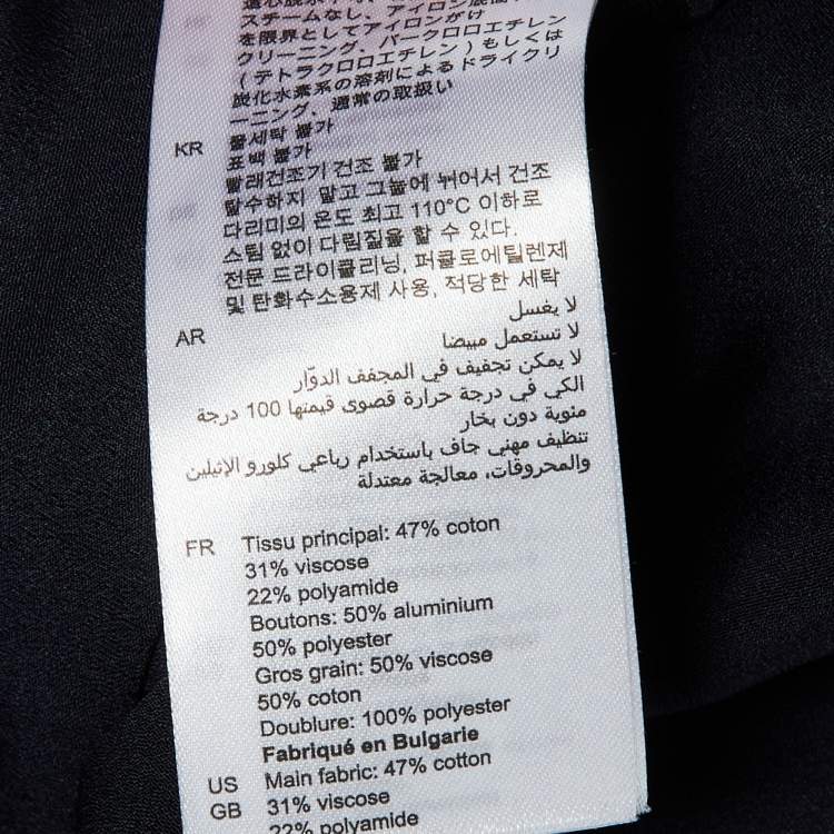 Pre Owned Sandro Navy Blue Lace Nanie Coat Mini Dress S