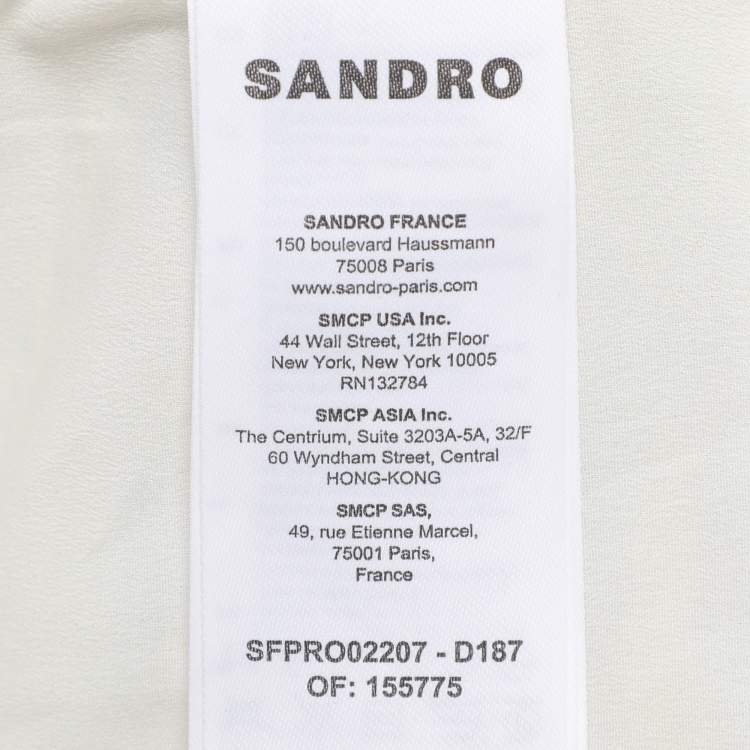 Pre Owned Sandro Cream/Blue Tweed Mini Dress S