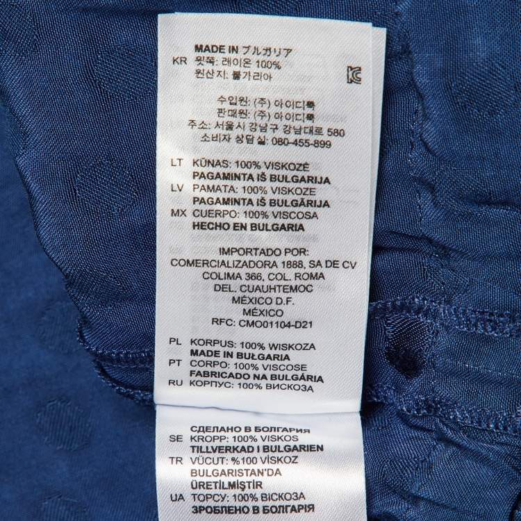 Pre Owned Sandro Navy Blue Polka Dot Crepe Mini Dress S