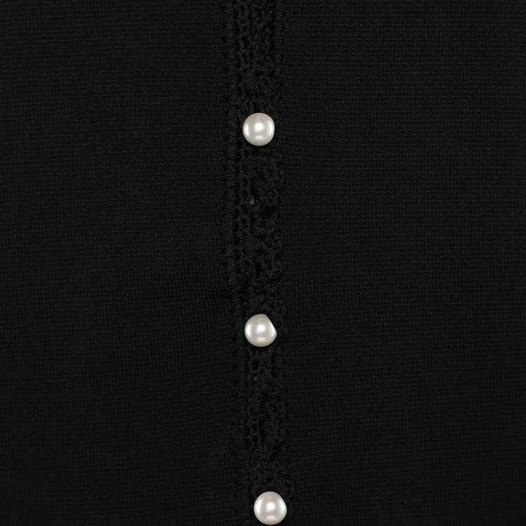 Pre Owned Sandro Black/White Knit Sleeveless Dress M