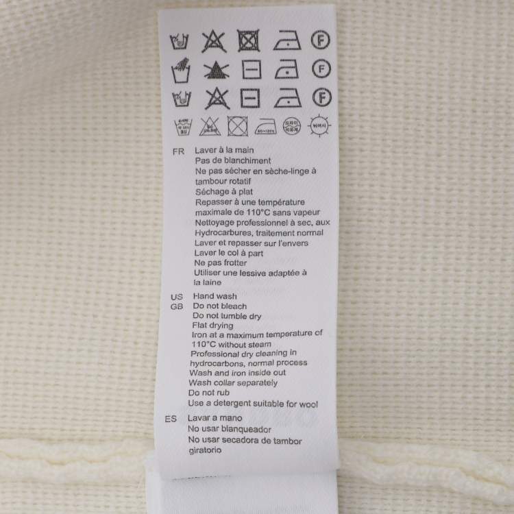 Pre Owned Sandro Cream/Blue Knit Wool Button Front Sweater M