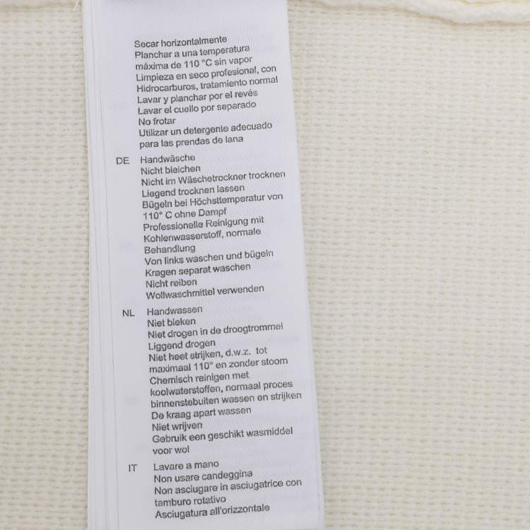 Pre Owned Sandro Cream/Blue Knit Wool Button Front Sweater M