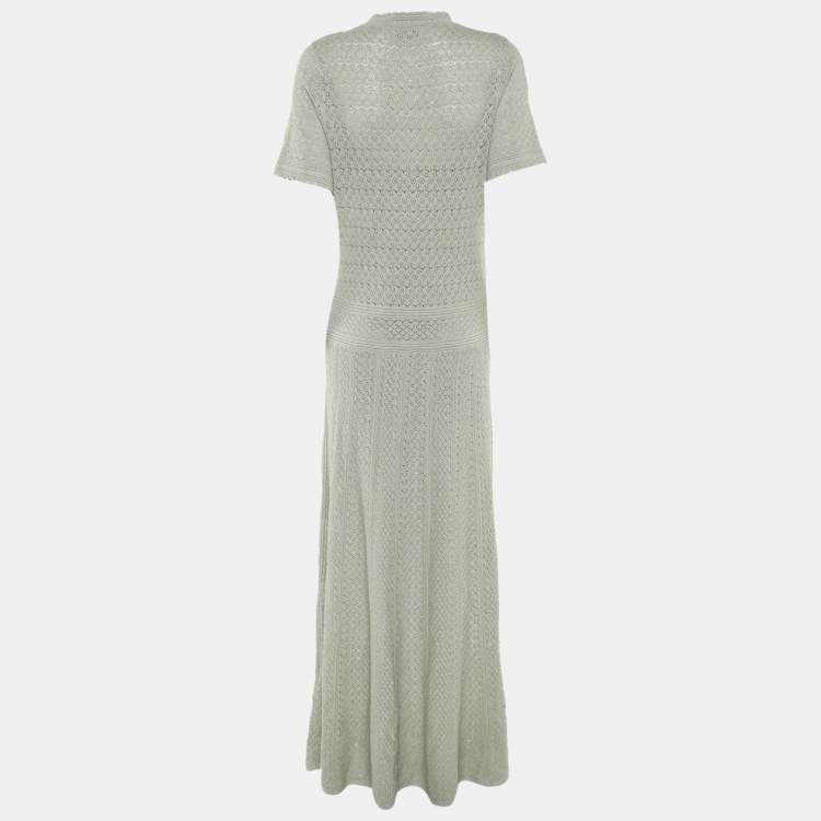 مملوكة مسبقًا Sandro Green Lurex Knit Dress M