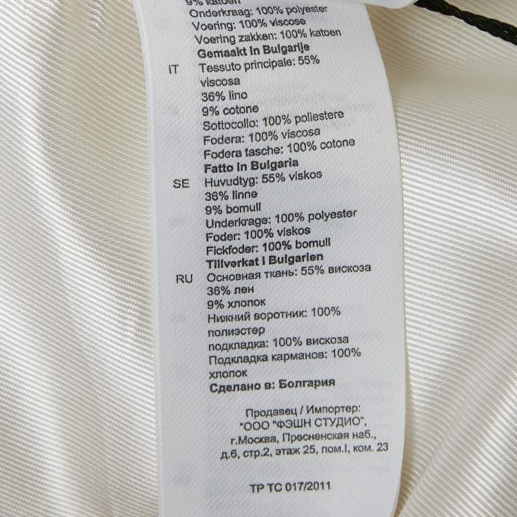 Pre Owned Sandro White Linen Blend Alicia Blazer M