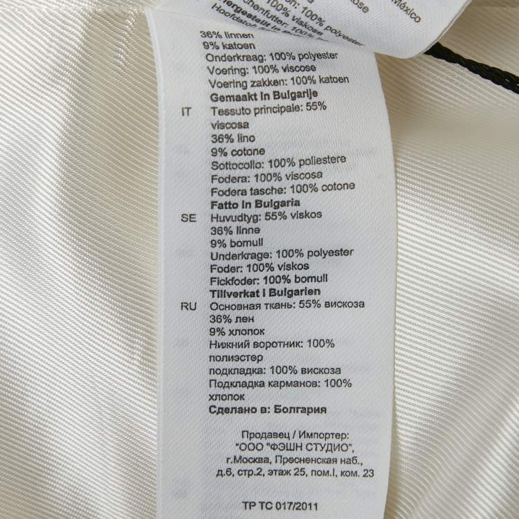 Pre Owned Sandro White Linen Blend Alicia Blazer M