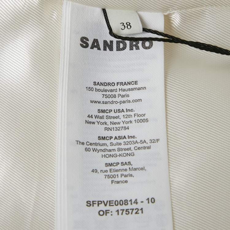 Pre Owned Sandro White Linen Blend Alicia Blazer M