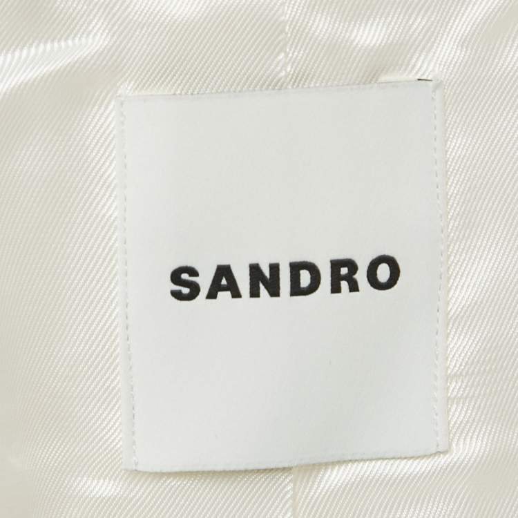 Pre Owned Sandro White Linen Blend Alicia Blazer M