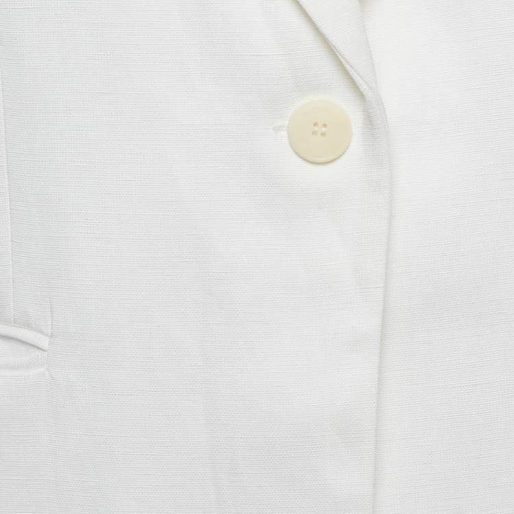 Pre Owned Sandro White Linen Blend Alicia Blazer M
