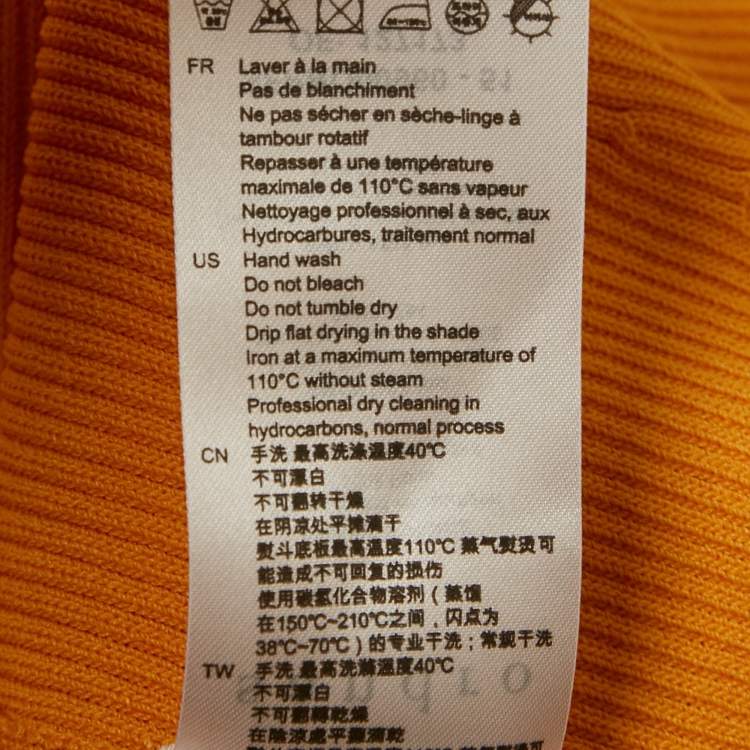 Pre Owned Sandro Mustard Yellow Rib Knit Midi Dress S