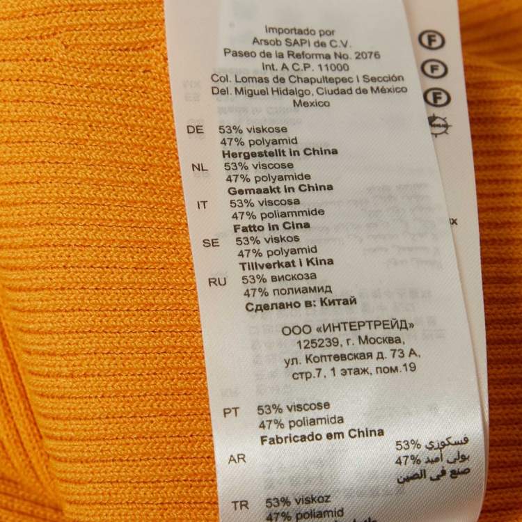 Pre Owned Sandro Mustard Yellow Rib Knit Midi Dress S