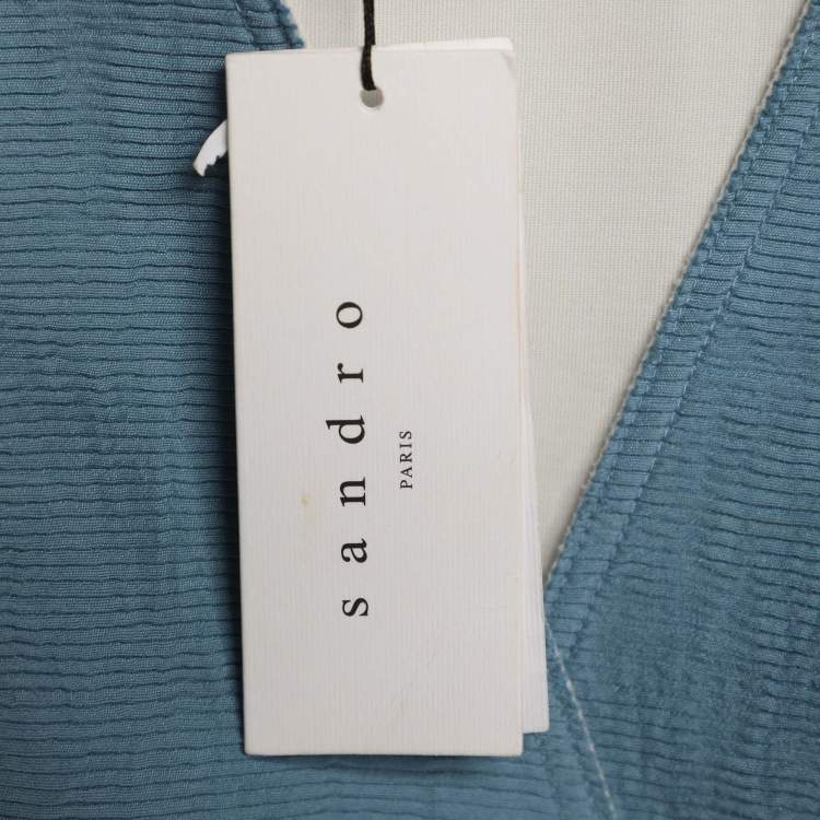مملوكة مسبقًا Sandro Blue Viscose Ruffled Mini Dress S