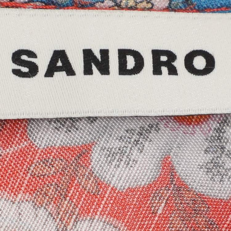 Pre Owned Sandro Multicolor Printed Viscose Mini Dress L
