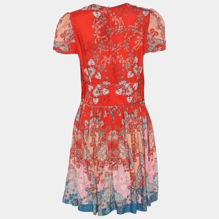 Pre Owned Sandro Multicolor Printed Viscose Mini Dress L