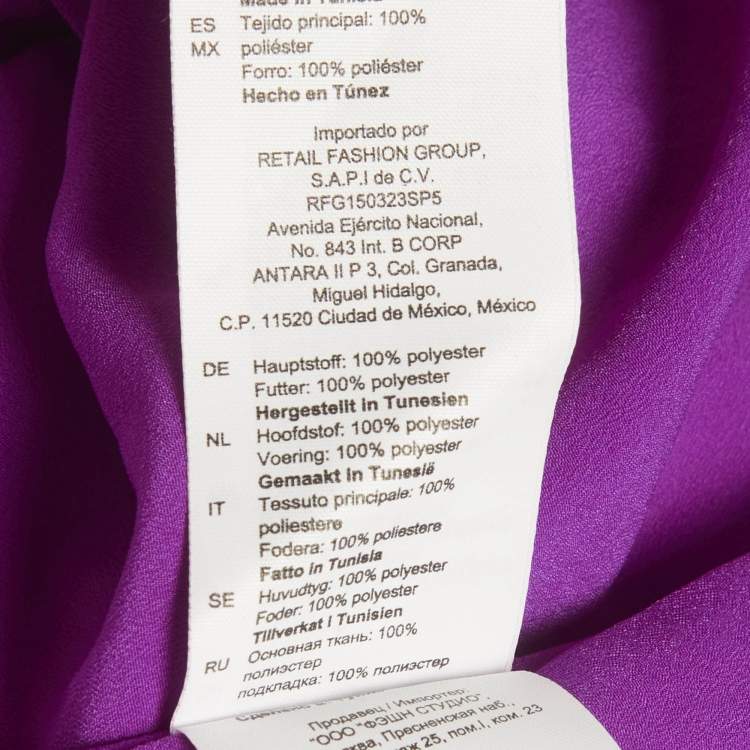 Pre Owned Sandro Fuchsia Velvet V-Neck Mini Dress S