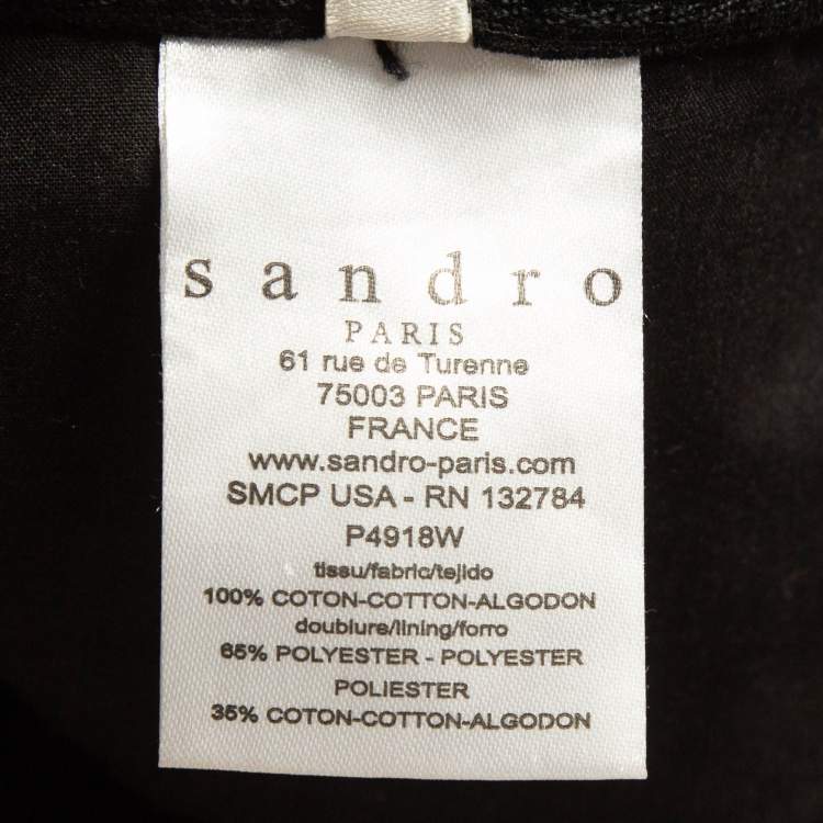 Pre Owned Sandro Black Corduroy Spector Trousers M Waist 29"
