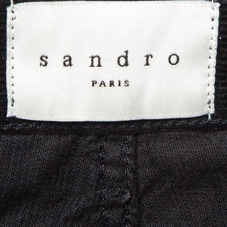 Pre Owned Sandro Black Corduroy Spector Trousers M Waist 29"