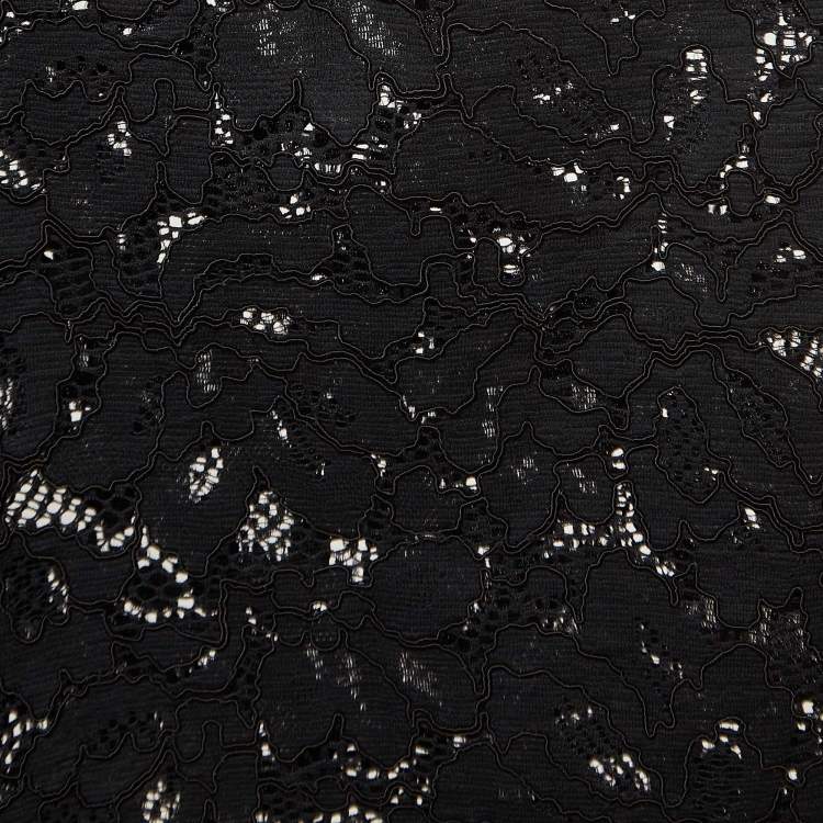 Pre Owned Sandro Black Lace Top & Skirt Set L