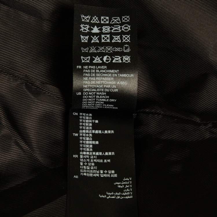 Pre Owned Sandro Black Lambskin Leather Zip-Up Jacket L