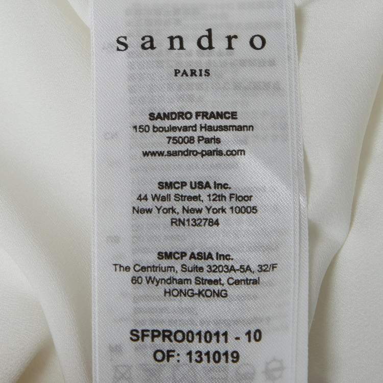 Pre Owned Sandro White Lace Belted Mini Dress S