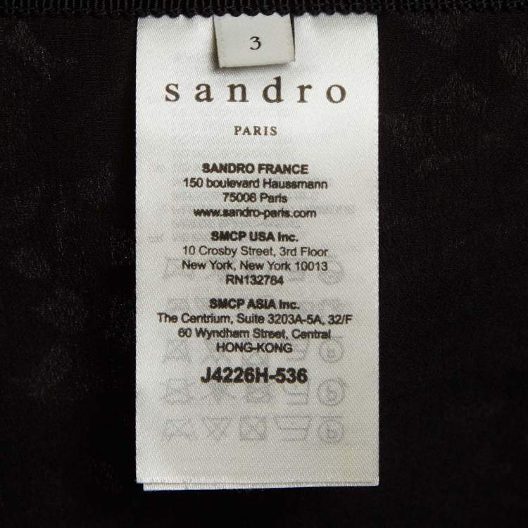 Pre Owned Sandro Beige Lace Knee Length Skirt L